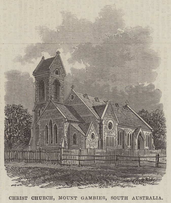 Christ Church, Mount Gambier, Dél-Ausztrália (metszet) alkotó: English School