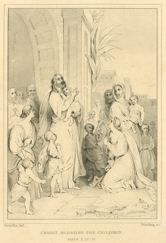 Krisztus megáldja a gyermekeket, X. Márk, 13-16 alkotó: English School