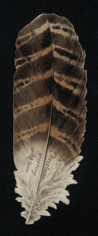 Karácsonyi kártya alakú toll, üdvözlőlap. (chromolitho) alkotó: English School