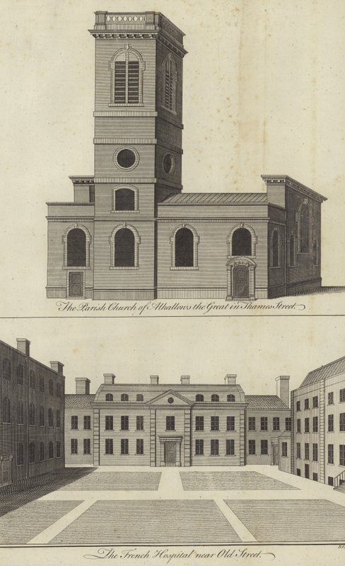 Church of Allhallows the Great, a Thames Street és a francia kórház közelében Old Street, London alkotó: English School