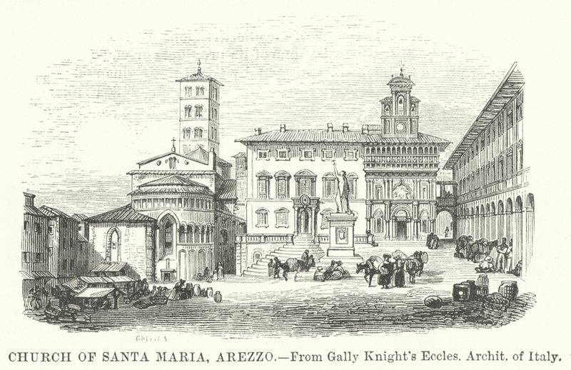 Santa Maria templom, Arezzo (metszet) alkotó: English School
