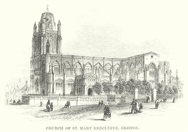 St Mary Redclyffe templom, Bristol (metszet) alkotó: English School