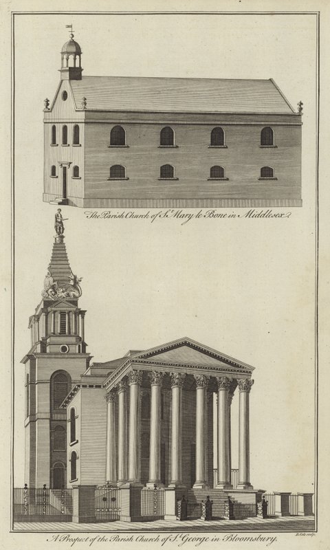 Szent Marylebone templom Middlesexben és Szent György templom Bloomsburyben, Londonban alkotó: English School