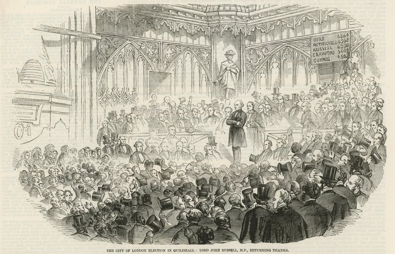 A londoni városi választások a Guildhallban alkotó: English School
