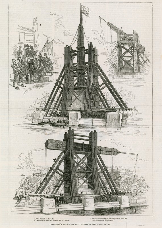 Cleopatras Needle, a Victoria Thames rakparton alkotó: English School
