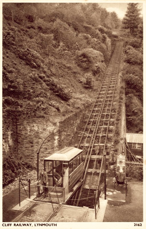 Cliff Railway, Lynmouth (fekete-fehér fotó) alkotó: English School