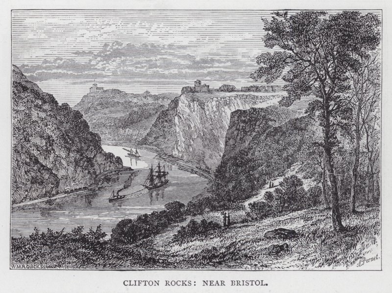 Clifton Rocks, Bristol közelében (metszet) alkotó: English School