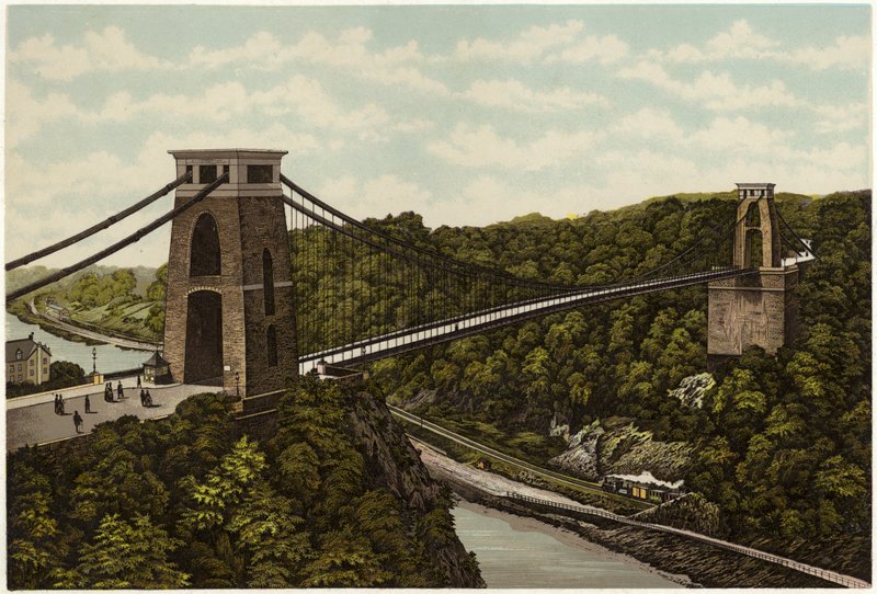 Clifton függőhíd (színes litho) alkotó: English School