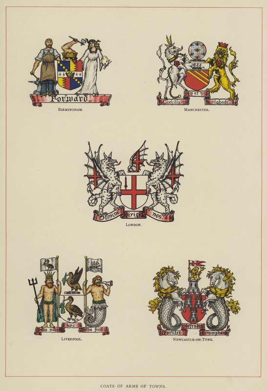 Városok címerei (színes litó) alkotó: English School