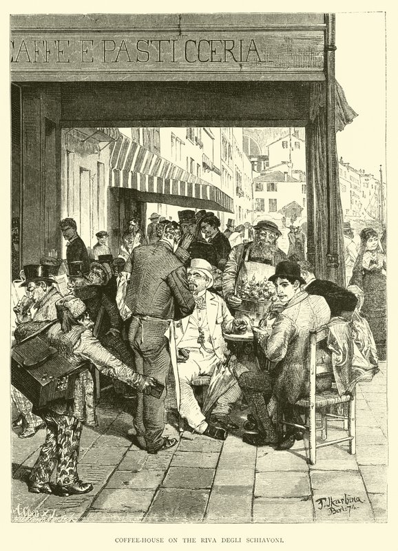 Kávéház a Riva Degli Schiavoni-n alkotó: English School