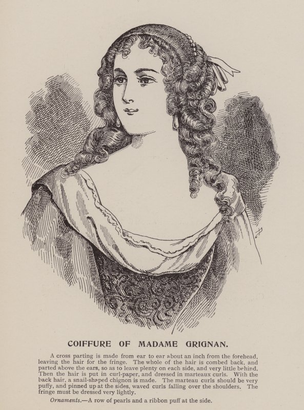 Madame Grignan frizurája (metszet) alkotó: English School