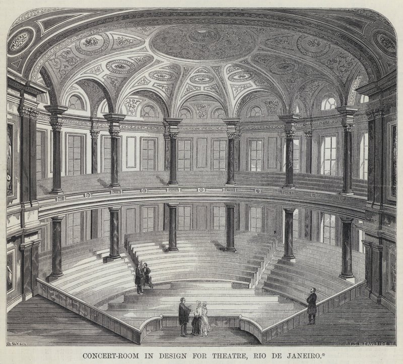 Színházi tervezésű koncertterem, Rio de Janeiro (metszet) alkotó: English School