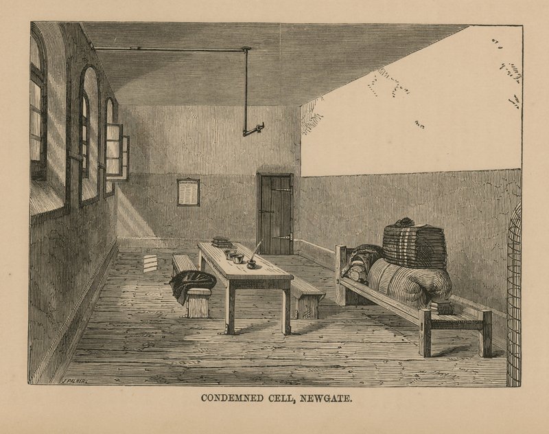 Elítélt cella a Newgate börtönben alkotó: English School