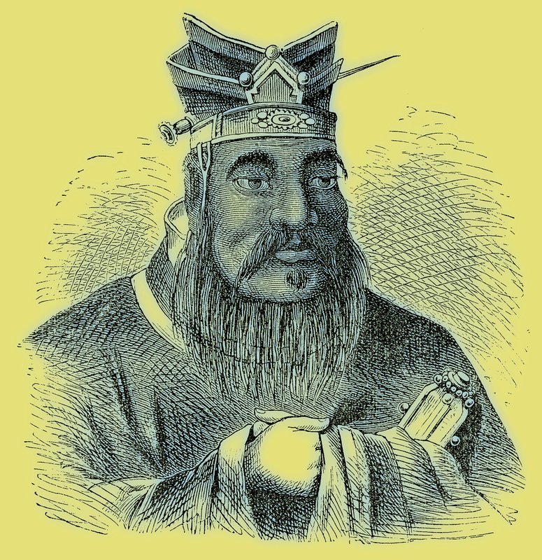 Konfuciusz, illusztráció a The Illustrated History of the World-ből, megjelent 1880 körül (digitálisan javított kép) alkotó: English School