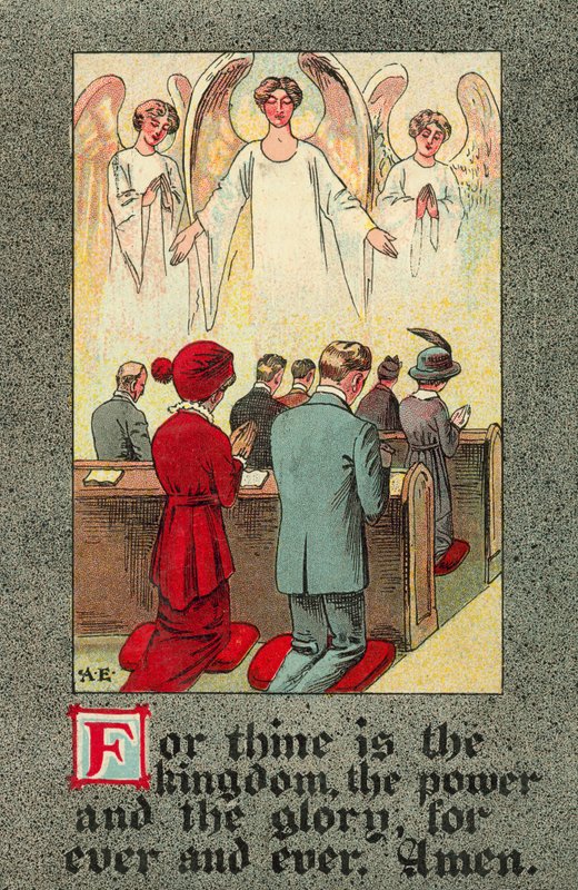 Miatyánkot elmondó gyülekezet (színes litó) alkotó: English School