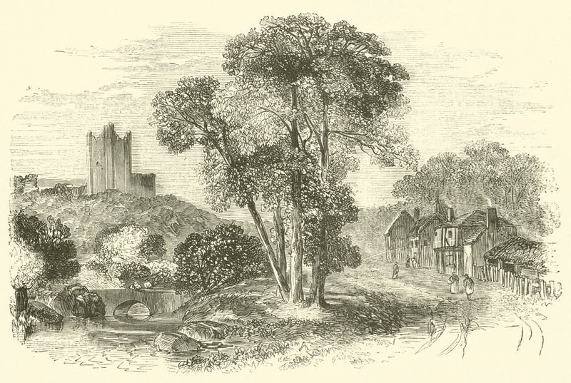 Conisbrough (vagy Conisbrough) kastély (metszet) alkotó: English School