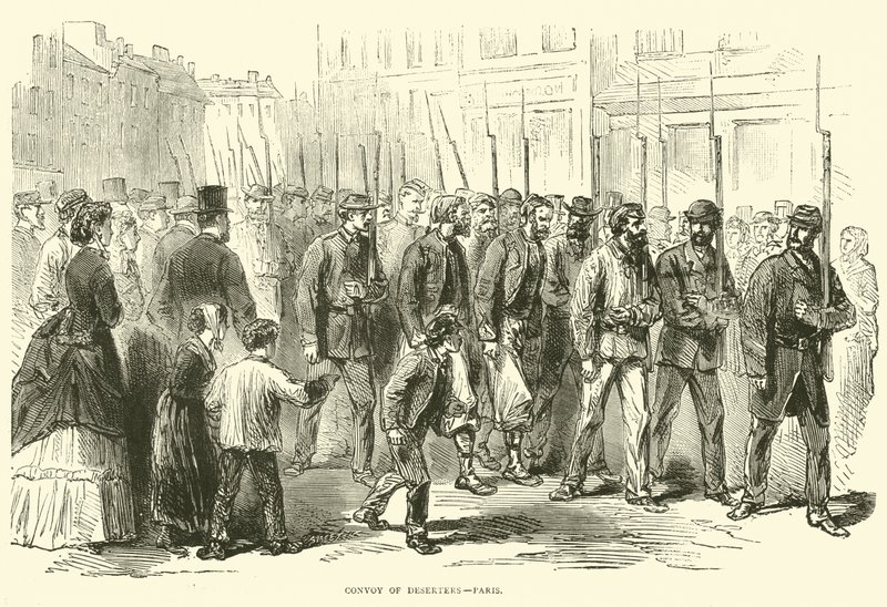 Dezertőr konvoja, Párizs, 1870. október alkotó: English School
