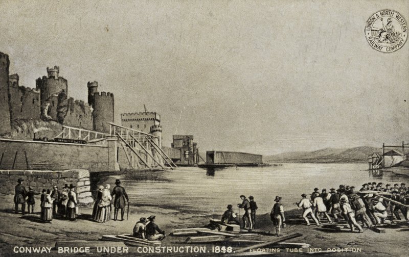 Conway híd épül, 1848 alkotó: English School