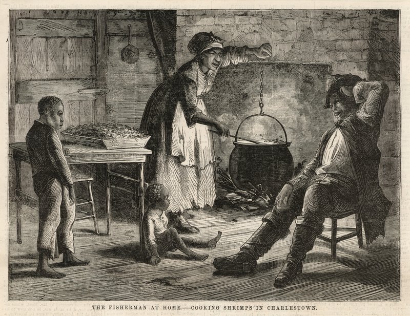 Garnélarák főzés Charlestownban alkotó: English School