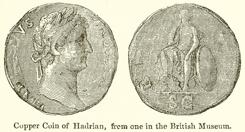 Hadrianus rézérme, a British Museum egyikéből alkotó: English School