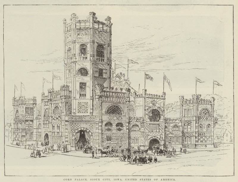 Corn Palace, Sioux City, Iowa, Amerikai Egyesült Államok (metszet) alkotó: English School