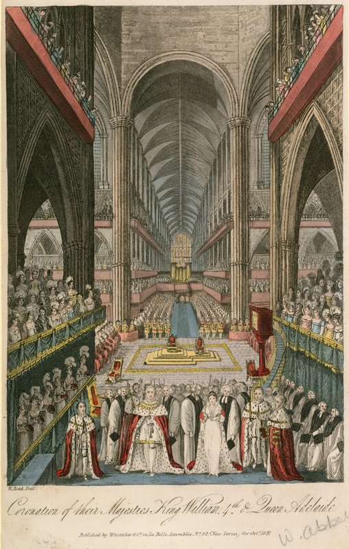 IV. Vilmos király és Adelaide királynő megkoronázása a Westminster Abbeyben alkotó: English School