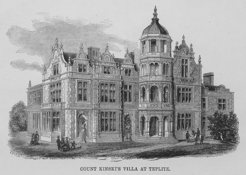 Kinski gróf villája Teplitzben (metszet) alkotó: English School
