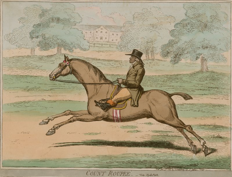 Roupee gróf, akit Paul Benfield lovagolt a londoni Hyde Parkban alkotó: English School