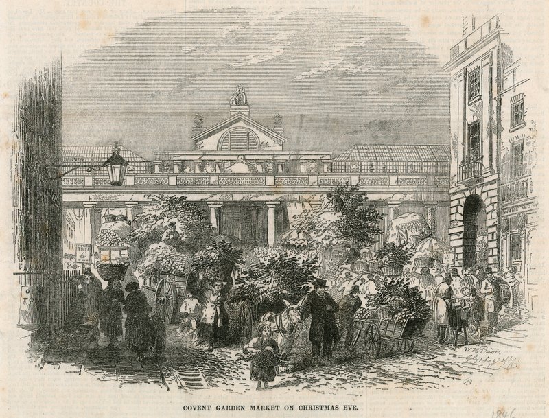 Covent Garden Market, London, karácsony estéjén alkotó: English School