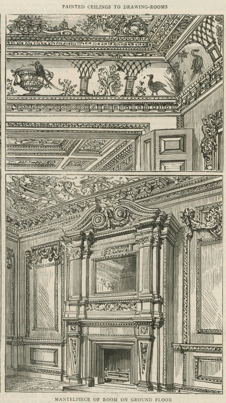 Cowfields, 30 Old Burlington Street: A földszinti szoba palástja alkotó: English School