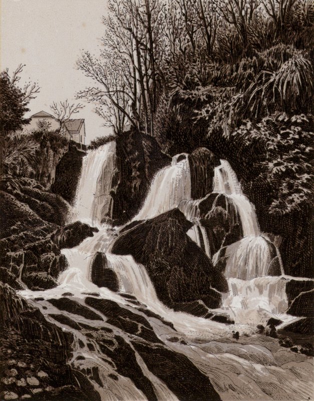 Crawfordsburn vízesés (litho) alkotó: English School