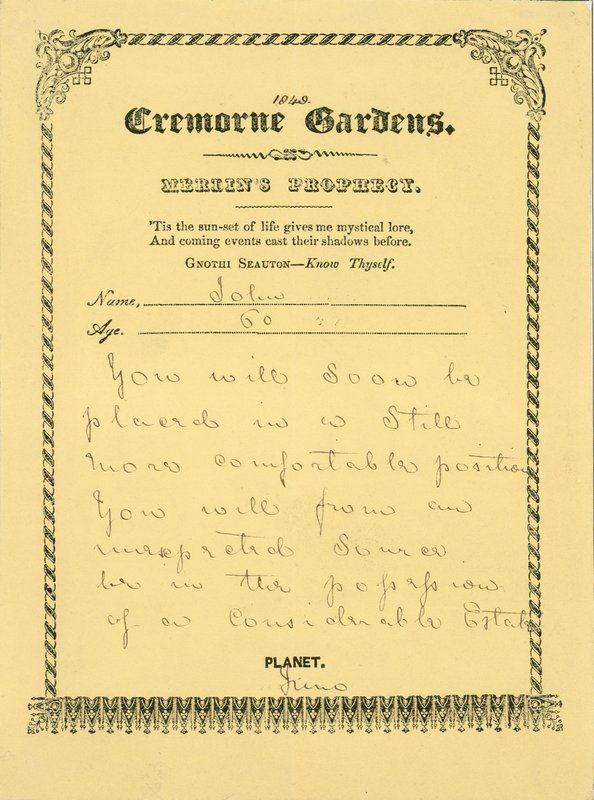 Cremorne Gardens, London: Merlins Prophecy alkotó: English School