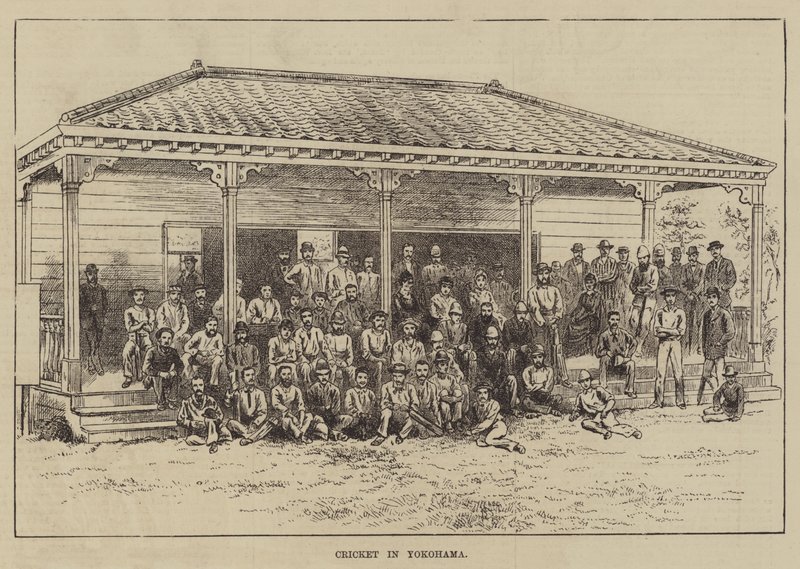 Krikett Yokohamában (metszet) alkotó: English School