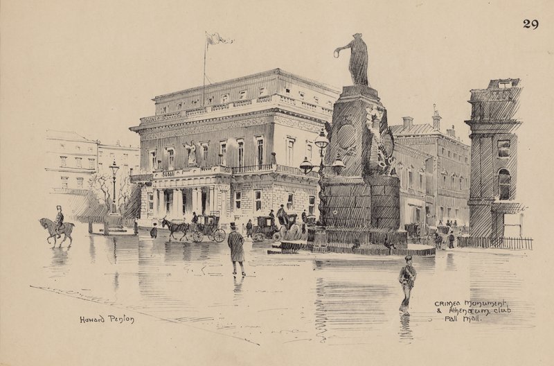 Krími emlékmű és Athenaeum Club, Pall Mall alkotó: English School
