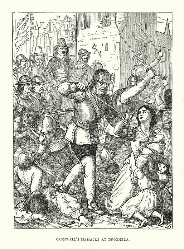 Cromwell droghedai mészárlása (metszet) alkotó: English School