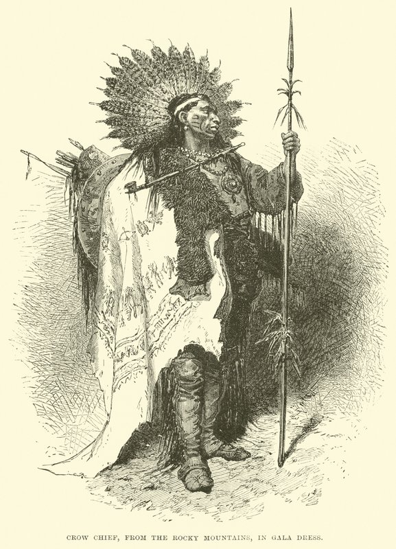 Crow Chief, a Sziklás-hegységből, gálaruhában alkotó: English School