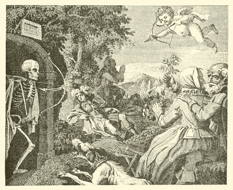 Ámor és a halál (metszet) alkotó: English School