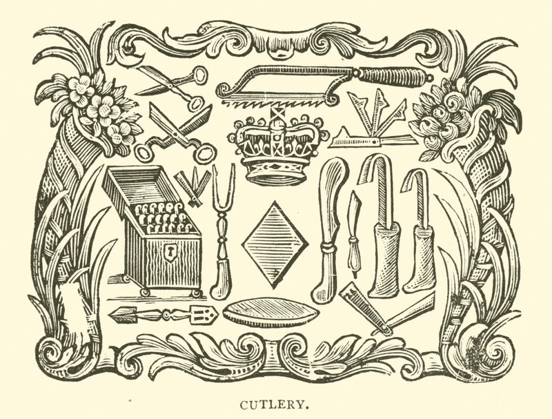 Evőeszköz (fametszet) alkotó: English School