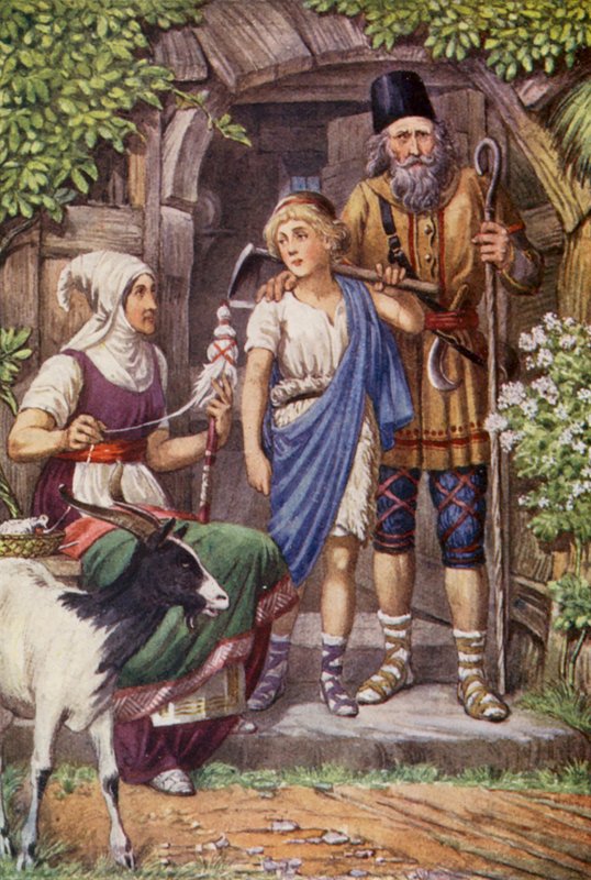 Cyrus és a pásztor (színes litográfia) alkotó: English School