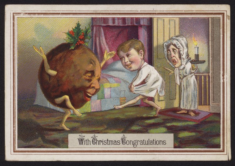 Táncoló karácsonyi puding (chromolitho) alkotó: English School