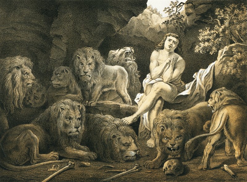 Daniel az oroszlán barlangjában alkotó: English School