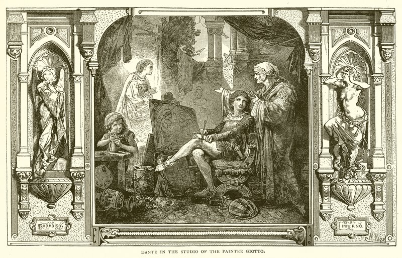 Dante a festő Giotto műtermében alkotó: English School