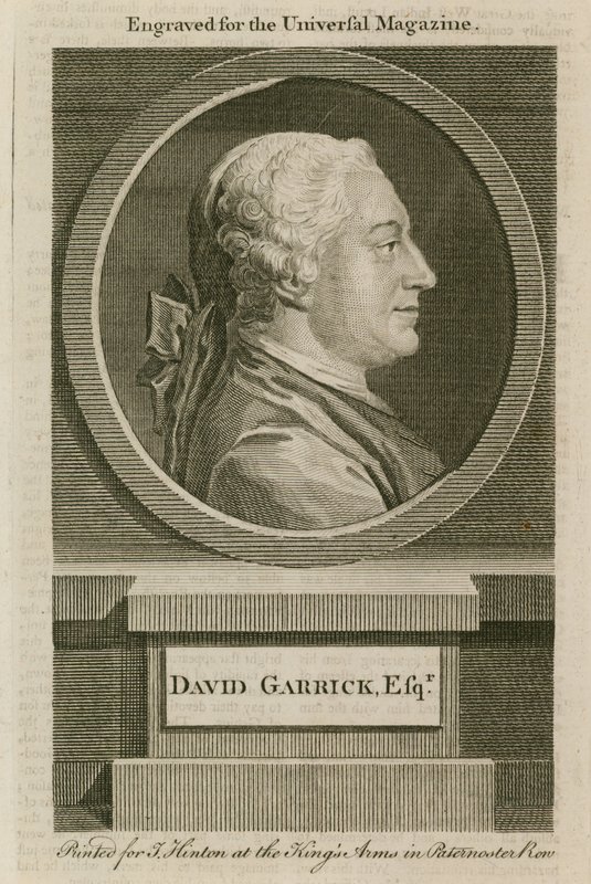 David Garrick, a Universal Magazine számára metszett alkotó: English School