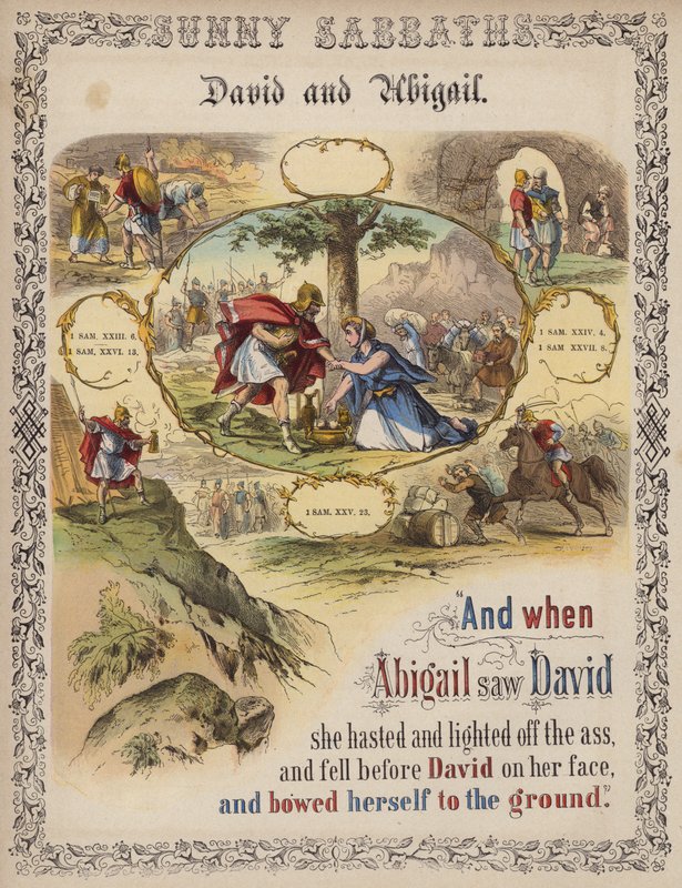 David és Abigail (színes metszet) alkotó: English School