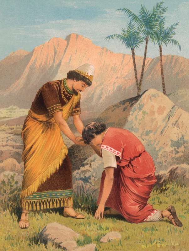 Dávid és Jonatán, I. Sámuel, XX (színes litó) alkotó: English School