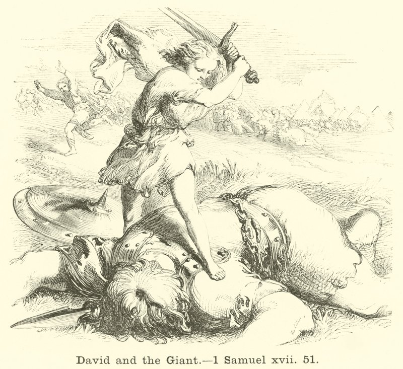 Dávid és az óriás, 1 Sámuel, xvii, 51 alkotó: English School