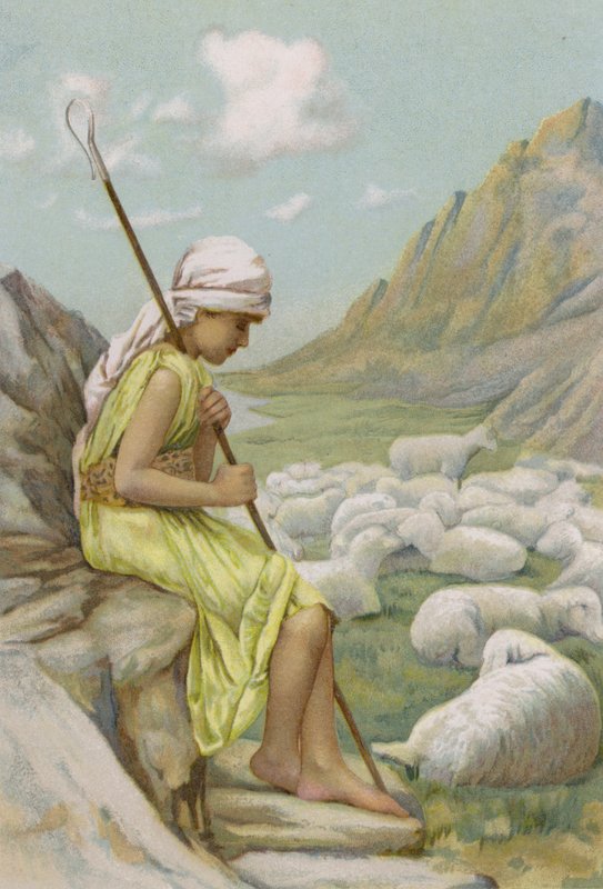 Dávid eteti a juhokat (chromolitho) alkotó: English School