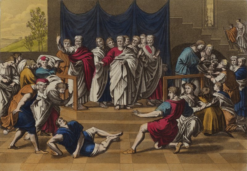 Ananias halála (színes litó) alkotó: English School