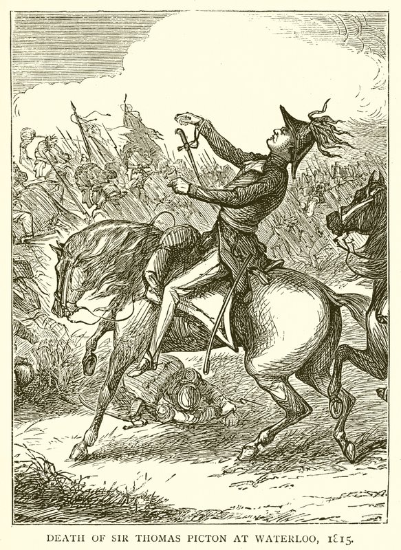 Sir Thomas Picton halála Waterlooban, 1815 alkotó: English School