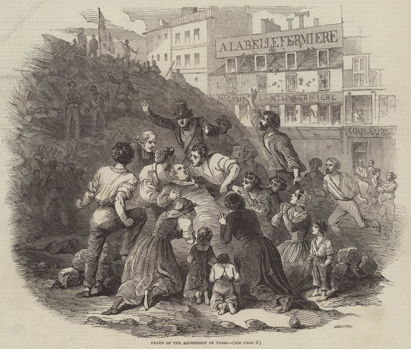 A párizsi érsek halála (metszet) alkotó: English School